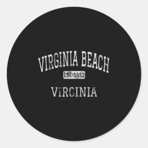 Virginia Beach Virginia Va Vintage Classic Round Sticker