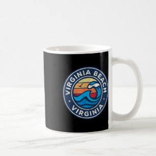 Virginia Beach Virginia Va Vintage Nautical Waves Coffee Mug