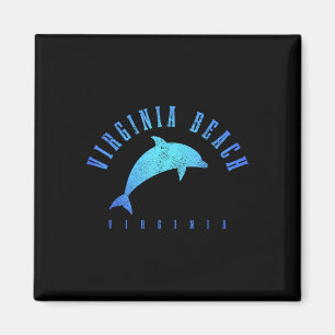 Virginia Beach Virginia Vintage Dolphin Holiday  Magnet