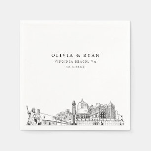 Virginia Beach Wedding Paper Cocktail Napkin