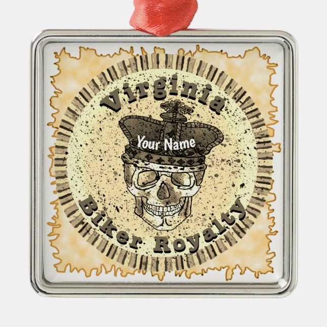Virginia Biker  Metal Ornament (Front)