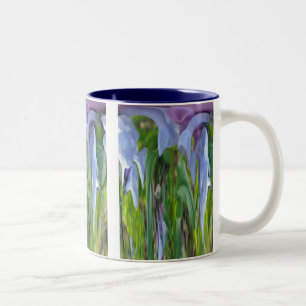 Virginia Bluebells Abstract Two-Tone Coffee Mug