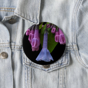 Virginia Bluebells Wildflower 4 Inch Round Button