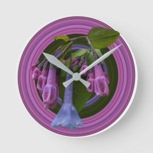 Virginia Bluebells Wildflower Round Clock