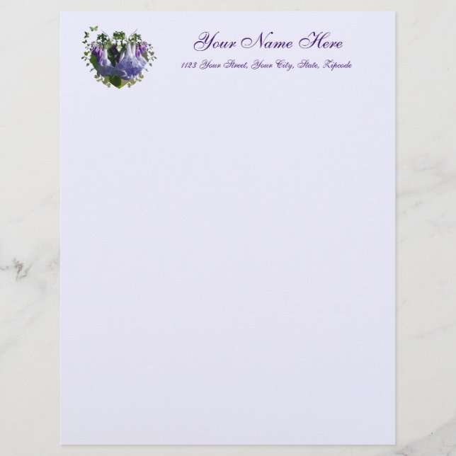 Virginia Bluebells Wildflowers Letterhead (Front)
