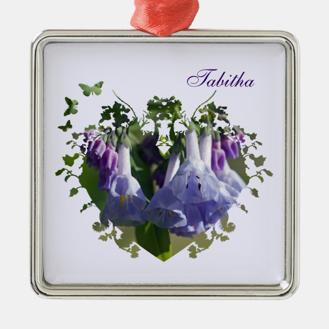 Virginia Bluebells Wildflowers Metal Ornament (Front)