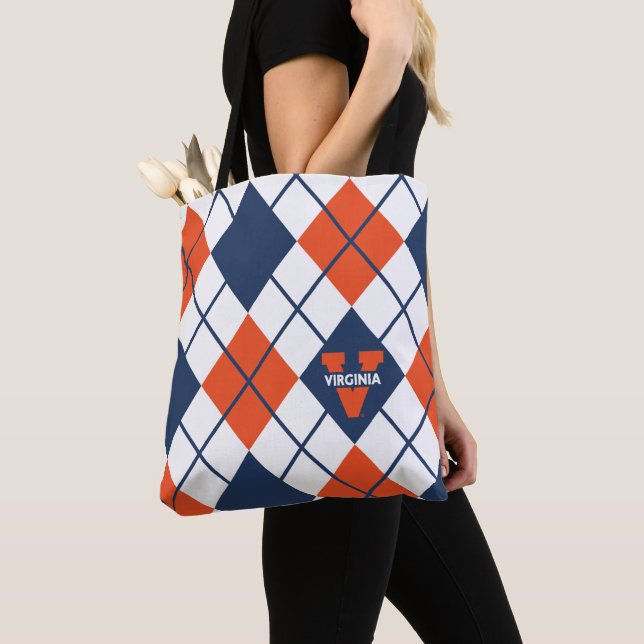 Virginia Cavaliers Argyle Tote Bag (Close Up)