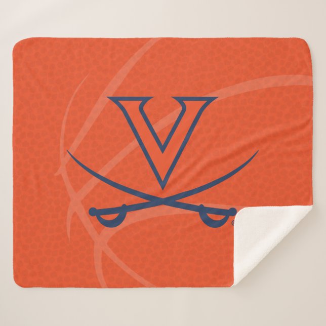 Virginia Cavaliers Basketball Sherpa Blanket (Front (Horizontal))