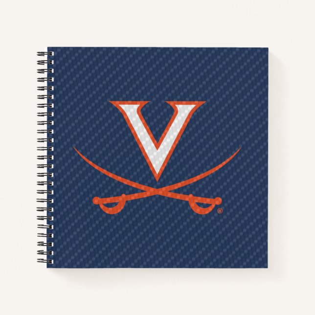 Virginia Cavaliers Carbon Fibre Notebook (Front)