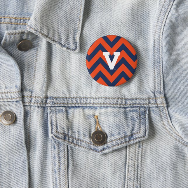 Virginia Cavaliers Chevron 2 Inch Round Button (In Situ)