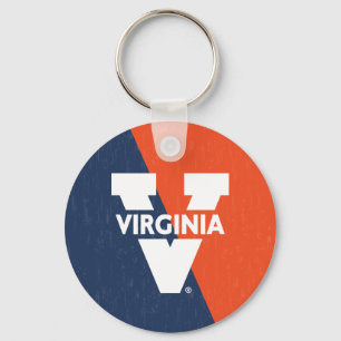 Virginia Cavaliers Color Block Distressed Keychain