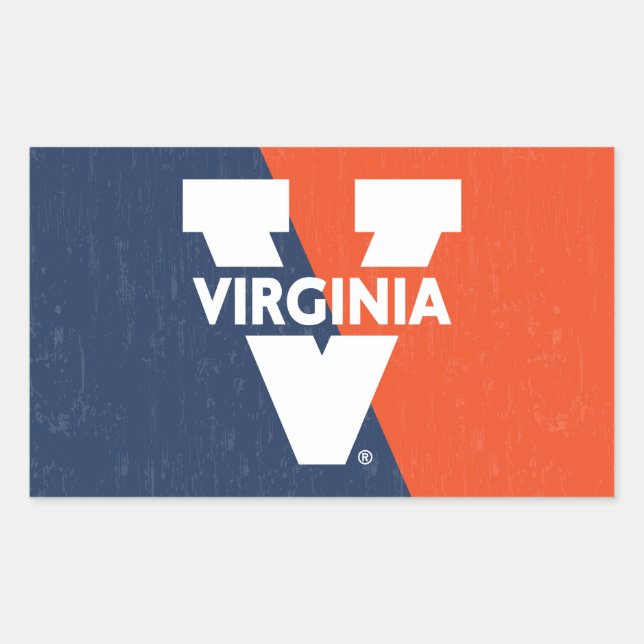 Virginia Cavaliers Colour Block Distressed Sticker (Front)