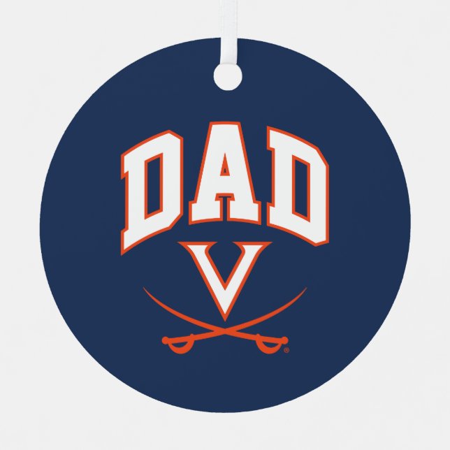 Virginia Cavaliers Dad Metal Ornament (Front)
