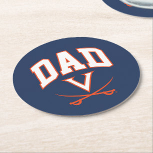 Virginia Cavaliers Dad Round Paper Coaster