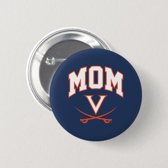 Virginia Cavaliers Mom 2 Inch Round Button (Front & Back)