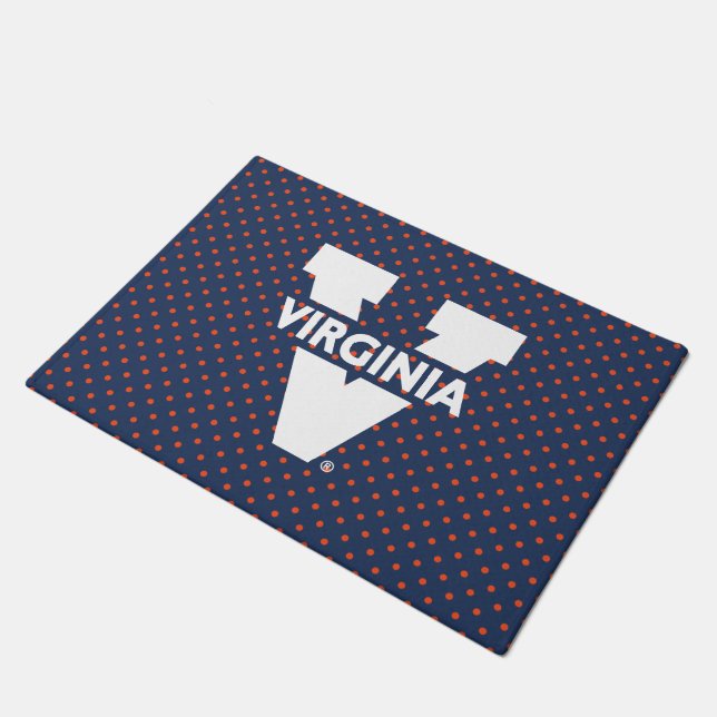 Virginia Cavaliers Polka Dots Doormat (Angled)