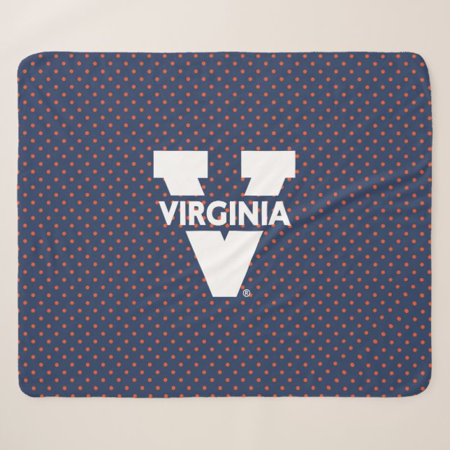 Virginia Cavaliers Polka Dots Sherpa Blanket (Front (Horizontal))