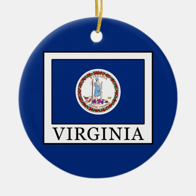 Virginia Ceramic Ornament (Front)