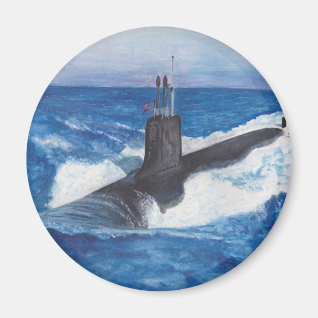 Virginia Class Warriors Submarine Magnet (Front)