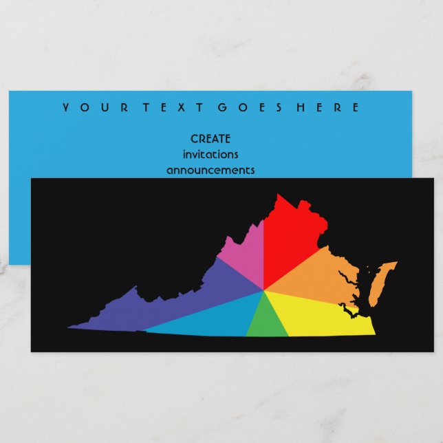 virginia colour burst invitation (Front/Back)