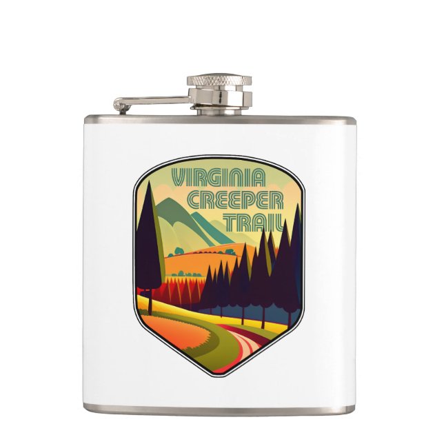 Virginia Creeper Trail Colours Hip Flask (Front)