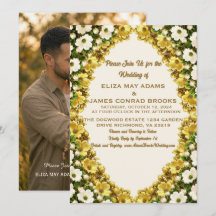 Virginia Dogwood Vertical Wedding Photo Invitation