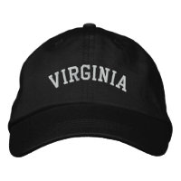 Virginia Embroidered Adjustable Cap Black