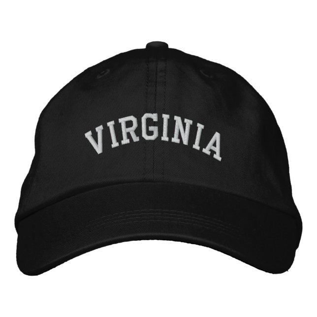 Virginia Embroidered Adjustable Cap Black (Front)