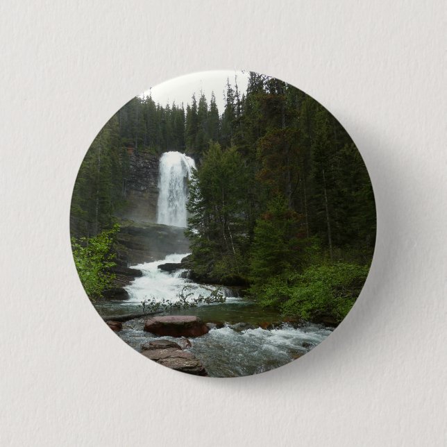 Virginia Falls at Glacier National Park 2 Inch Round Button (Front)