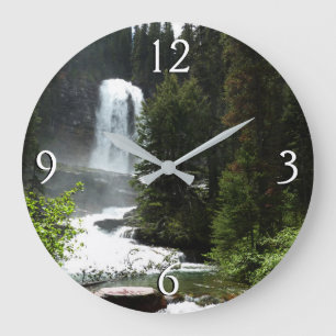 Virginia Falls at Glacier National Park Large Clock