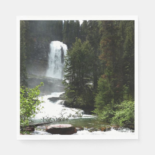 Virginia Falls at Glacier National Park Napkin (Front)