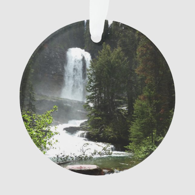 Virginia Falls at Glacier National Park Ornament (Front)