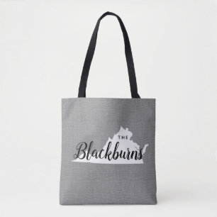 Virginia Family Monogram State Tote Bag