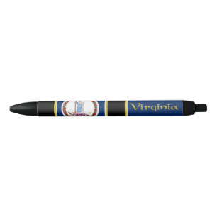 Virginia flag black ink pen