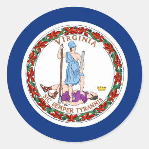 Virginia Flag Classic Round Sticker