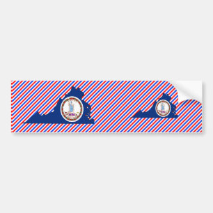 Virginia Flag Map Bumper Sticker
