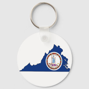 Virginia Flag Map Keychain