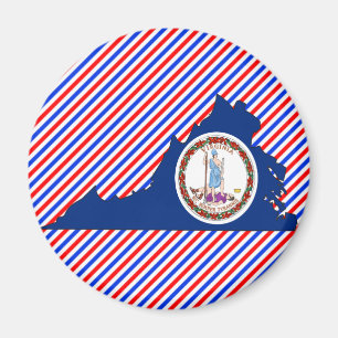 Virginia Flag Map Magnet