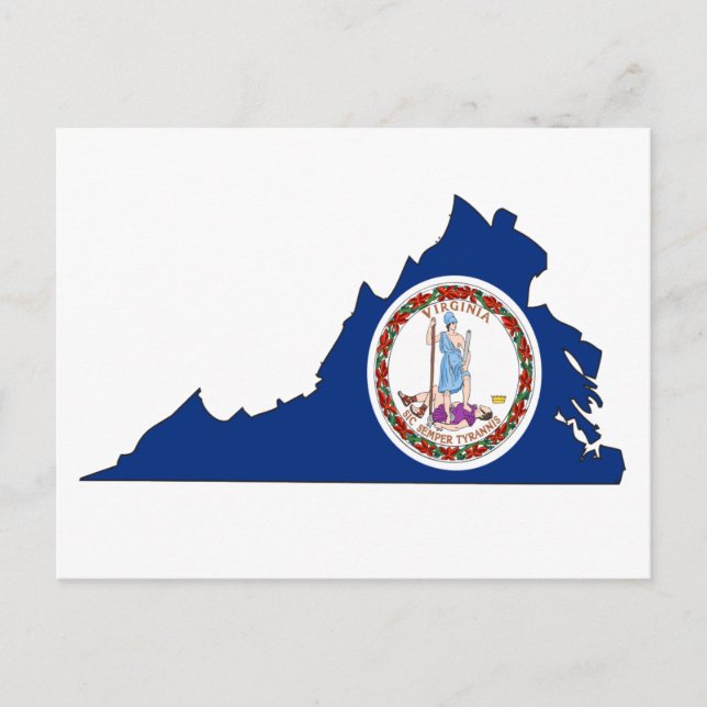 Virginia Flag Map Postcard (Front)