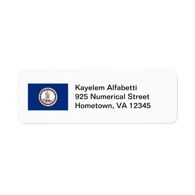 Virginia Flag Return Address Label (Front)