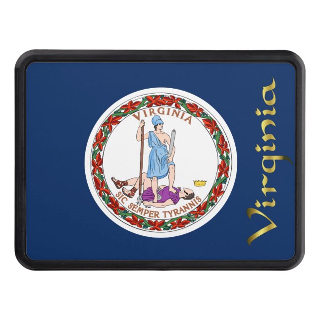 Virginia flag trailer hitch cover (Front)