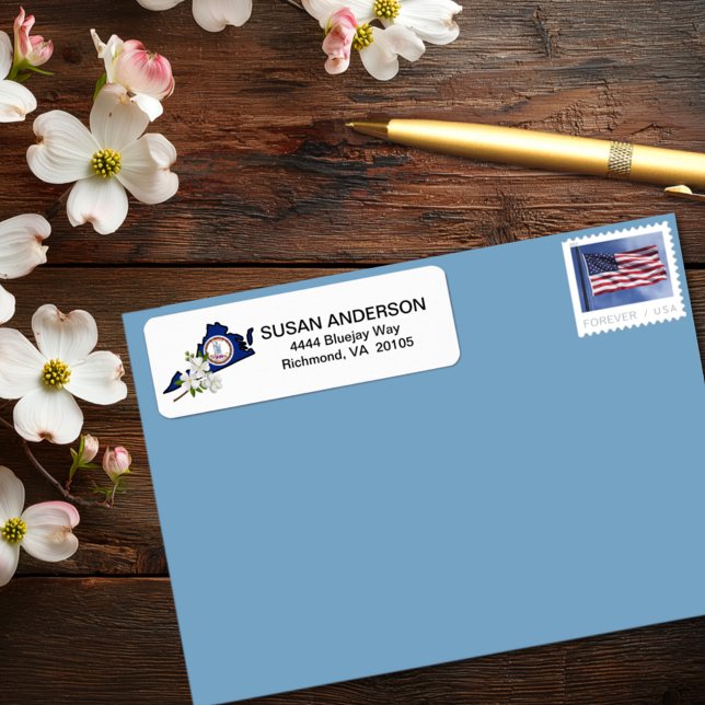 Virginia Flag with State Flower Flowering Dogwood  (Creator Uploaded)