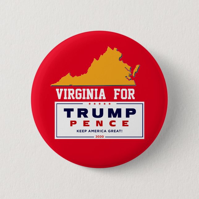 Virginia for Trump Pence 2020 2 Inch Round Button (Front)