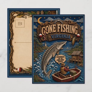 Virginia Gone Fishing Atlantic Sturgeon Postcard