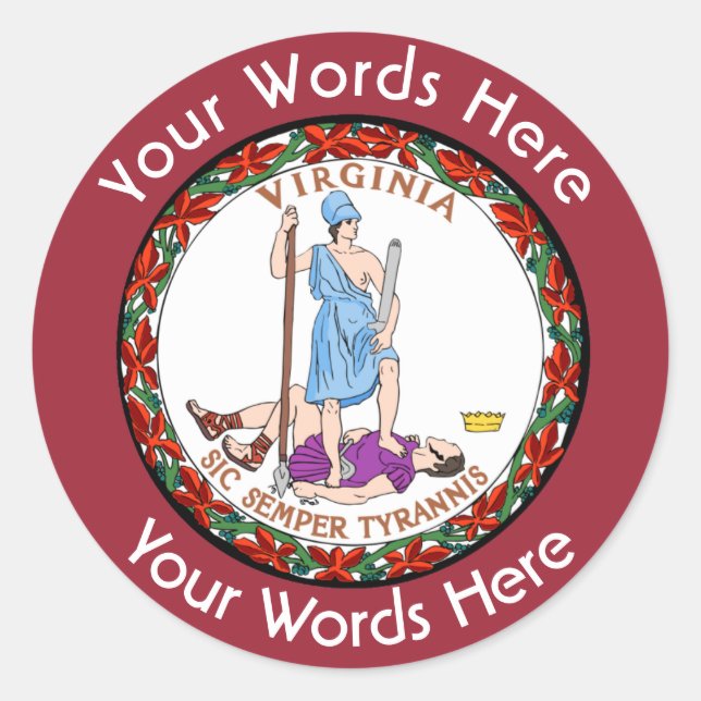 Virginia Great Seal Custom Sticker (Front)