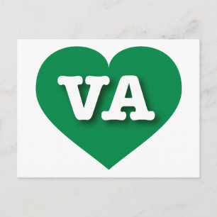 Virginia Green Heart - I love VA Postcard
