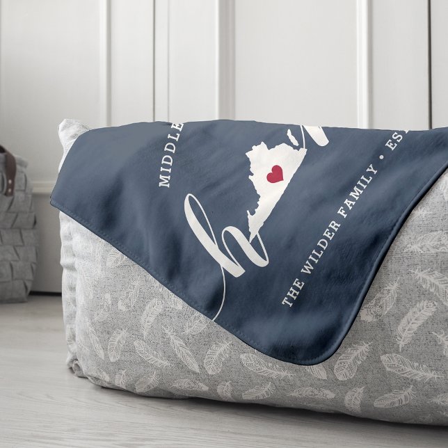 Virginia Home State Personalized Sherpa Blanket (Creator Uploaded)