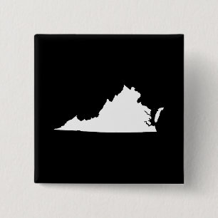 Virginia in White and Black 2 Inch Square Button