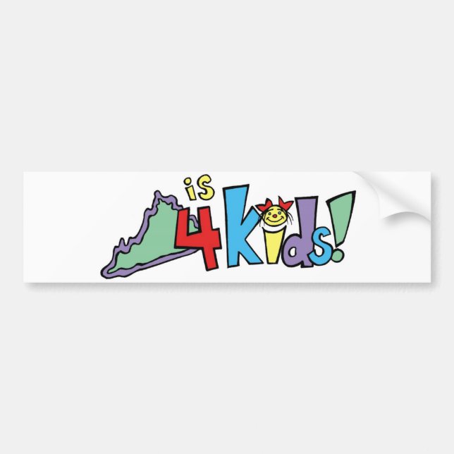 Virginia is for Kids!  bumper sticker (Front)