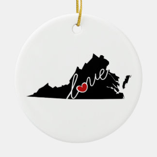 Virginia Love!  Gifts for VA Lovers Ceramic Ornament